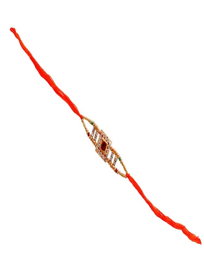 SUNINOW RAKSHBANDHAN SPECIAL RAKHI COMBO PACK OF 2 SET RAKHI FOR BROTHER WITH ROLI FOR TILAK CEREMONY DESIGNER STONE STUDDED RAKHI COMBO | RAKHI FOR BROTHER | RAKHI GIFT | RAKHI FOR BHABHI | RAKHI FOR BROTHER RAKSHA BANDHAN BRACELET | RAKHI SET - Image 3