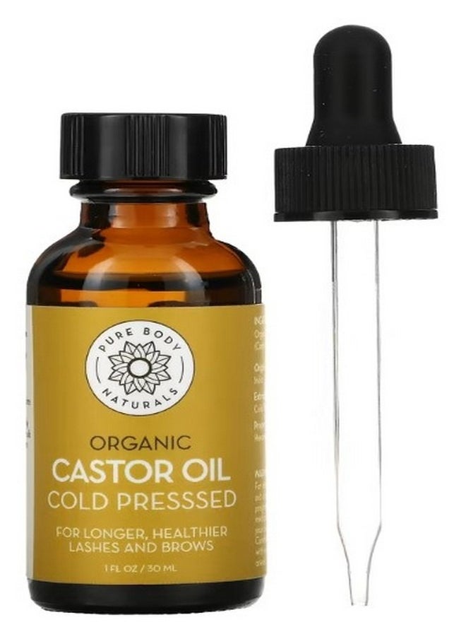PURE BODY NATURALS - Organic Cold Pressed Castor Oil Kit 1 fl oz 30 ml - Image 1