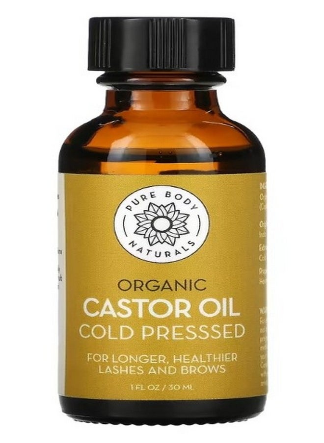 PURE BODY NATURALS - Organic Cold Pressed Castor Oil Kit 1 fl oz 30 ml - Image 1