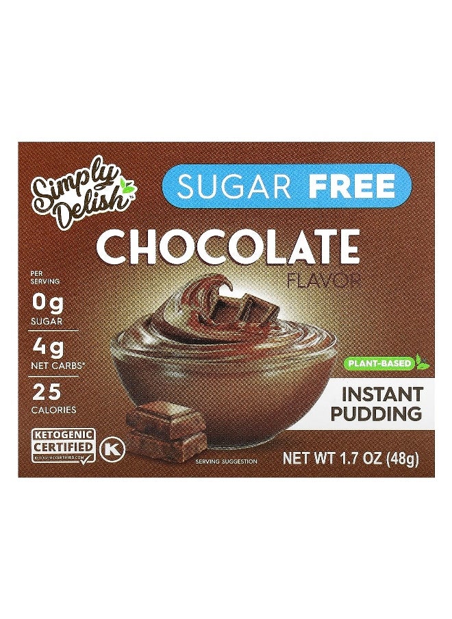 Natural Simply Delish Natural Simply Delish, Plant-Based Instant Pudding, Chocolate, Sugar Free, 1.7 oz (48 g)  - Image 1