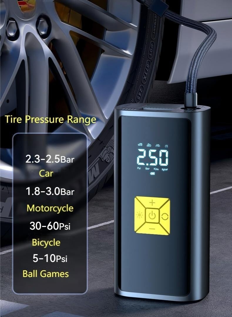 SUITU Car Air Pump Car Tyre Inflator Air Compressor With Auto Stop And LED Light Fast Portable Air Pump 150 Psi Fast Inflation With Lcd Dual Screen For Car Bicycle Motorcycle Ball Air Mattress ﻿ - Image 2