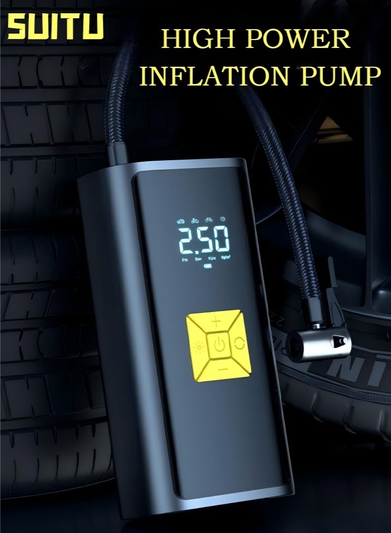 SUITU Car Air Pump Car Tyre Inflator Air Compressor With Auto Stop And LED Light Fast Portable Air Pump 150 Psi Fast Inflation With Lcd Dual Screen For Car Bicycle Motorcycle Ball Air Mattress ﻿ - Image 1