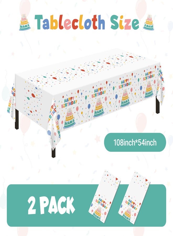 Childom 2 PCS Disposable Rectangular Tablecloths,Birthday Tablecloths, Waterproof Rectangular Table Cloths Suitable for Baby Party Decoration, 54" x 108" Disposable Plastic Table Cloths - Image 2