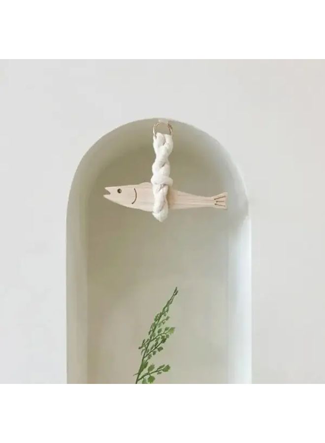 1pc Lightweight Wooden Fish Car Ornament L Style Hangable With Bell Pollack Door Pendant Ultra Thin Fish Wall Art Bedroom - Image 3