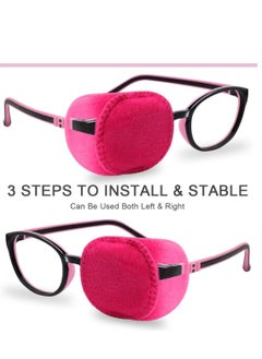 SYOSI 4 Pack Eye Patches for Kids Girls Boys, Right Left Eye Patch for Glasses, Lazy Eye Patch for Children Treating Lazy Eye Amblyopia Strabismus and After Surgery Full Coverage Pink  - Image 3