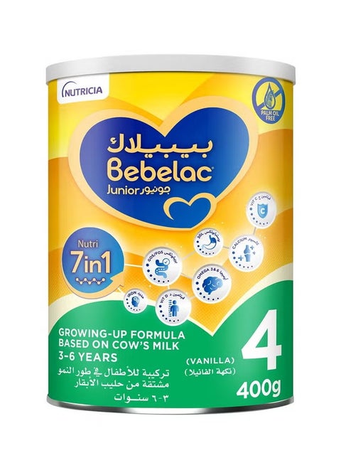 Bebelac Junior Nutri 7 In 1 Stage 4 Growing Up Children's Milk Formula For 3 To 6 Years 400g