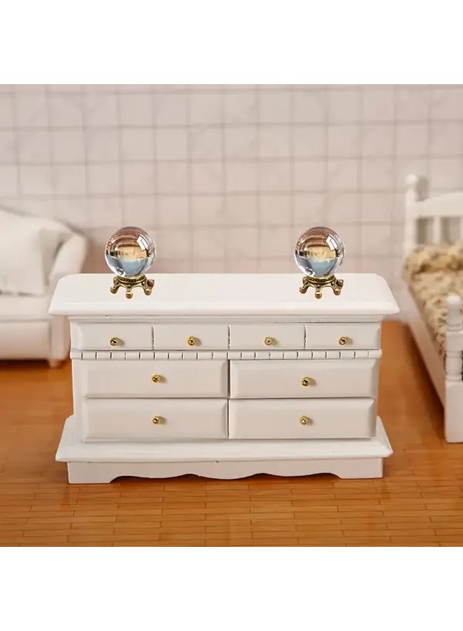 4Pcs Mini Crystal Ball Crown with Glowing Center Stone and Display Base Desktop Ornament - Image 3