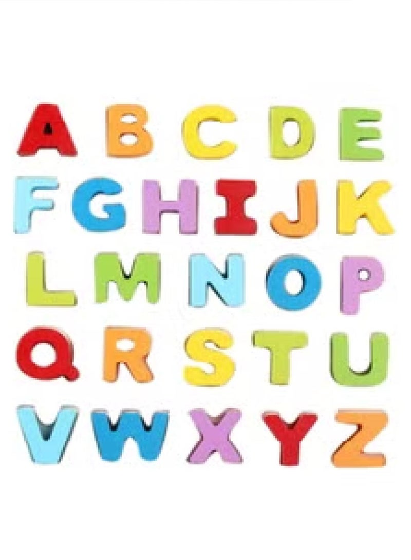 26-Piece Wooden Alphabetical Early Education Learning Game Toy Set For Kids - Image 1