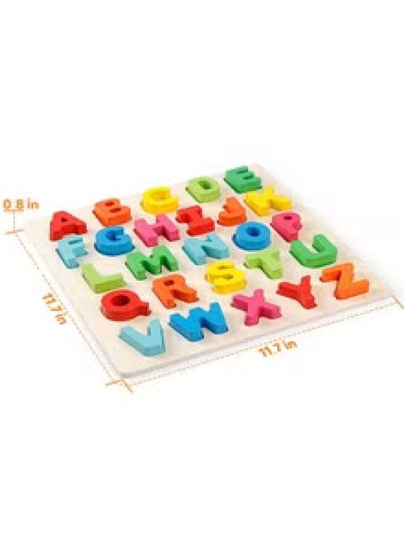 26-Piece Wooden Alphabetical Early Education Learning Game Toy Set For Kids - Image 3