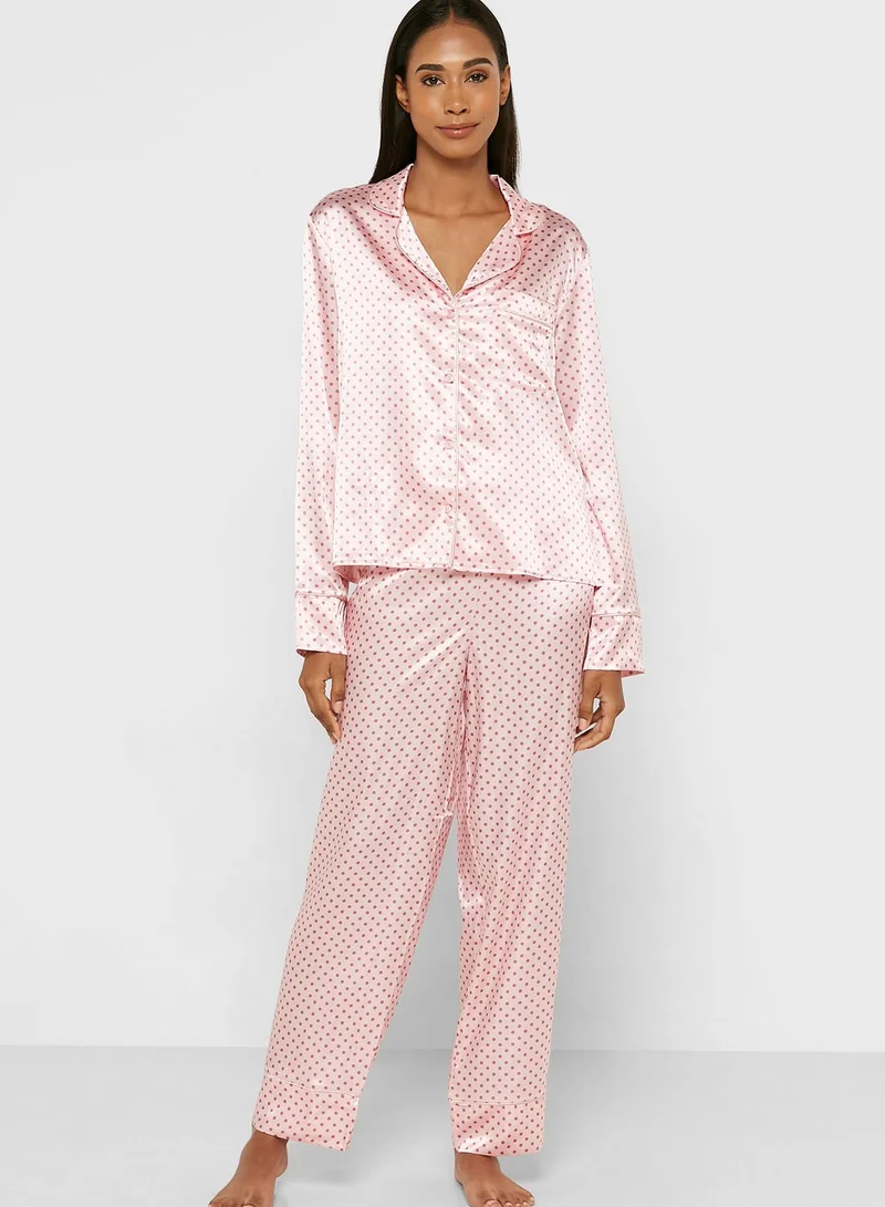 boohoo Printed Night Dress & Pyjama Set