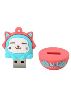 Thoraya PVC car music computer gift USB mobile phone cartoon cat toy ornaments USB USB blue red 128g  - Image 4