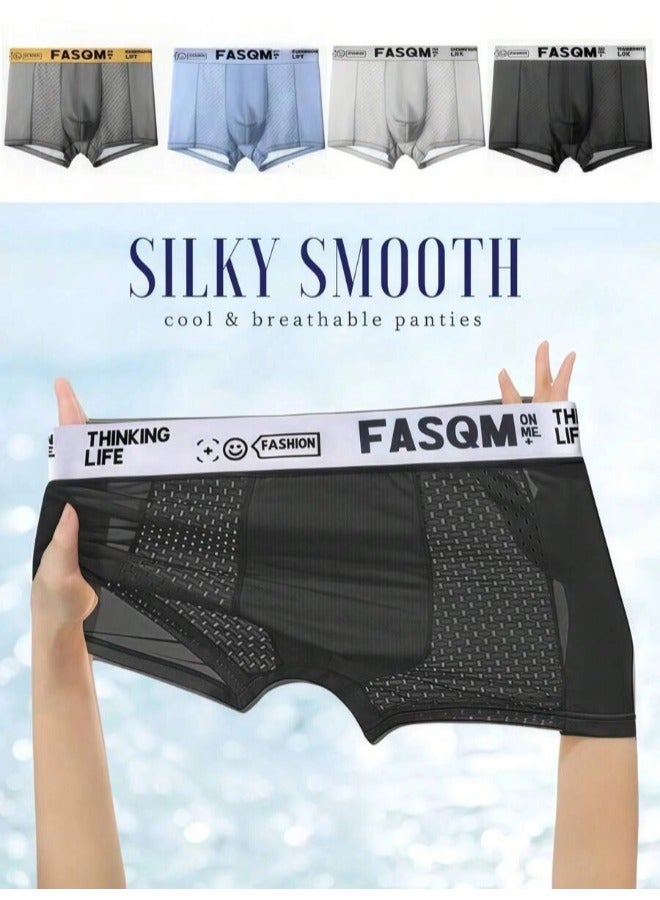 ShebSheb 4 Pack Men's Boxer Briefs, Soft and Breathable Cotton Underwear with ComfortFlex Waistband  - Image 1