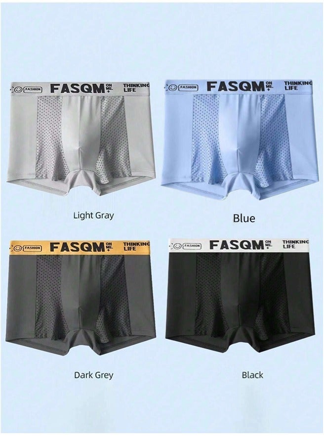 ShebSheb 4 Pack Men's Boxer Briefs, Soft and Breathable Cotton Underwear with ComfortFlex Waistband  - Image 2