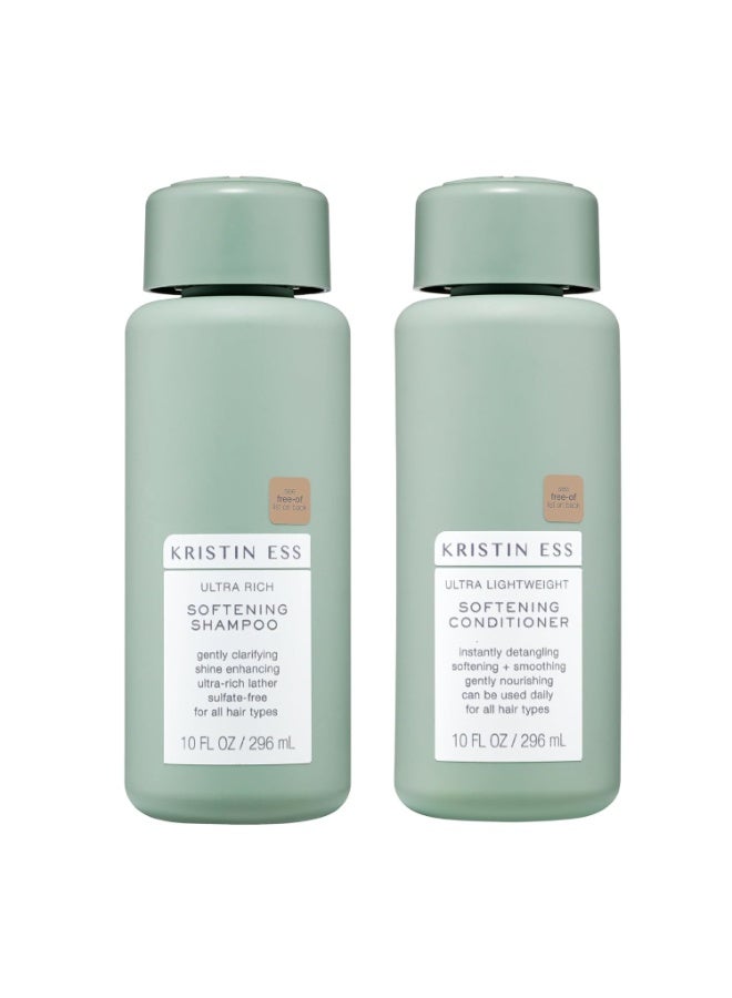 Kristin Ess Kristin Ess Hair Softening Moisture Repair Shampoo and Conditioner Set for Curly + Thick Hair – Sulfate Free + Color Safe + Gentle - Anti-Frizz - Deep Conditioner for Color Treated & Dry Damaged Hair - Image 2