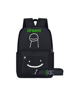 Dream Backpack Large Capacity For Middle Elementary School Students My World Themed Double Shoulder Backpack For Grades 3 To 6 A- two-piece set
