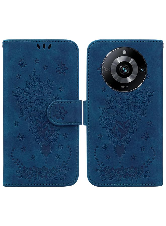 اس-توب جراب لهاتف Realme 11 Pro / 11 Pro+ / Narzo 60 Pro جراب هاتف جلدي منقوش بنقشة فراشة وردية - Image 1