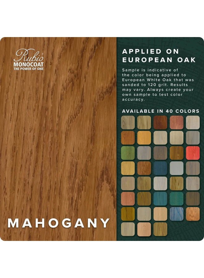 Rubio Monocoat Wood Stain & Finish 175 ft² - Mahogany | Oil Plus 2C | Quick-Dry, Eco-Friendly Linseed Wood Oil for Indoor Use, Includes Accelerator (Part B) | Protector | 350 ml - Image 2