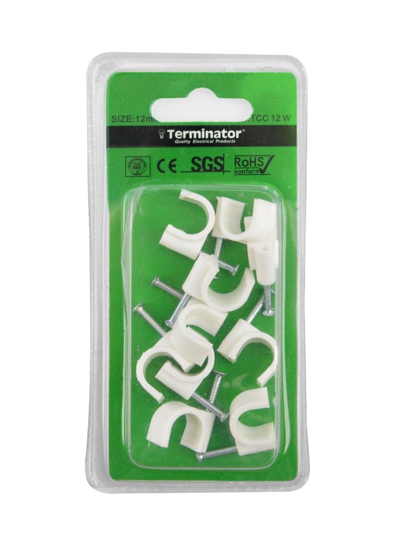 Terminator Elec Cable Clip 12mm 10Pcs/Blister TCC 12W Terminator 