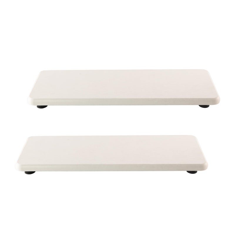NiuYichee 2 Pcs Water Absorbing Stone Trays KitchenBathroom Sink Soap Dish Diatomite Tray Used for Hand Soap Cosmetic Bottles in The Modern Home 315 W x 87 L White