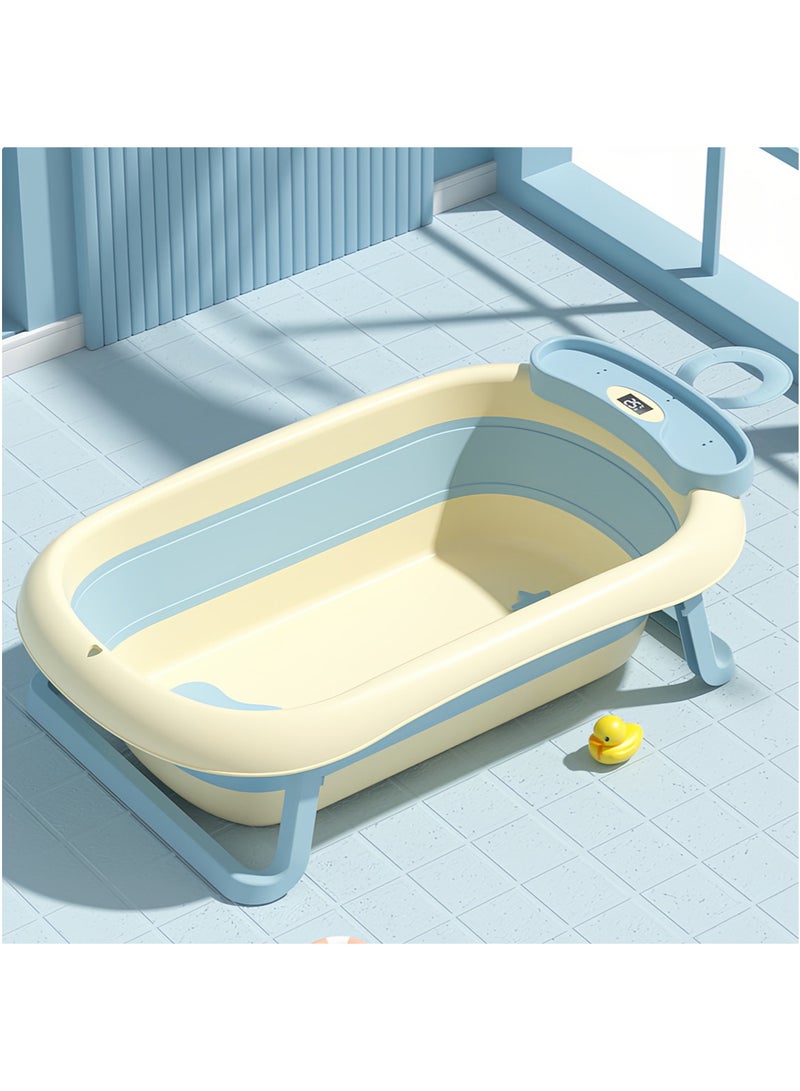 شاربدو حوض استحمام قابل للطي للأطفال مع مستشعر درجة الحرارة وسجادة حمام 80*50*22 سم - Image 2