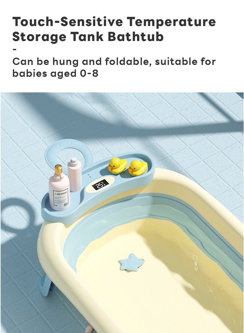 شاربدو حوض استحمام قابل للطي للأطفال مع مستشعر درجة الحرارة وسجادة حمام 80*50*22 سم - Image 3