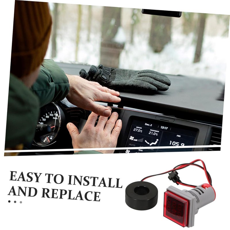 فولتميتر رقمي بشاشة LED، جهاز اختبار الجهد المدمج للاستخدام المنزلي والسيارات، سهل التركيب - Image 4