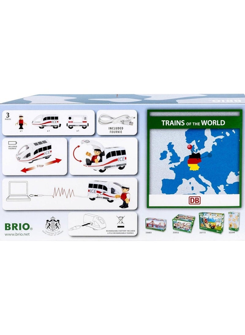 Brio قطار BRIO ICE القابل لإعادة الشحن مع كابل USB – محرك لعبة سلسلة قطارات العالم مع عربة ركاب وشخصية سائق – متوافق مع مجموعات السكك الحديدية الخشبية – للأطفال من عمر 3 سنوات فما فوق | 36088-B - Image 3
