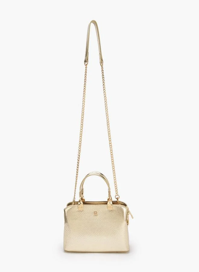 Flora Bella By Shoexpress GOLD Flora Bella Double Handle Tote Bag with Detachable Chain Strap Ramadan Collection for Women | Best Price UAE