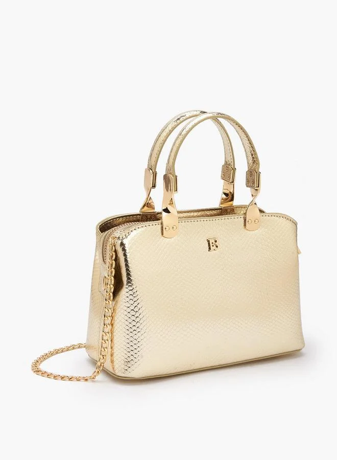 Flora Bella By Shoexpress GOLD Flora Bella Double Handle Tote Bag with Detachable Chain Strap Ramadan Collection for Women | Best Price UAE