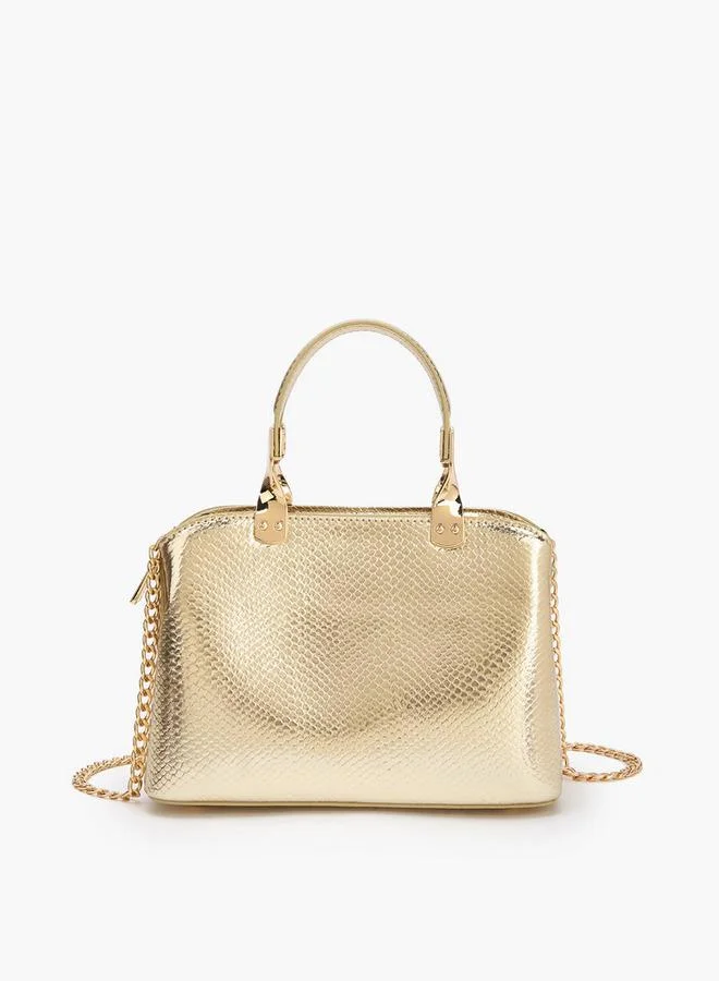 Flora Bella By Shoexpress GOLD Flora Bella Double Handle Tote Bag with Detachable Chain Strap Ramadan Collection for Women | Best Price UAE