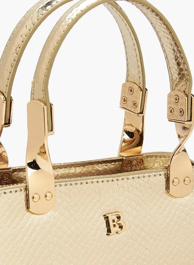 Flora Bella By Shoexpress GOLD Flora Bella Double Handle Tote Bag with Detachable Chain Strap Ramadan Collection for Women | Best Price UAE