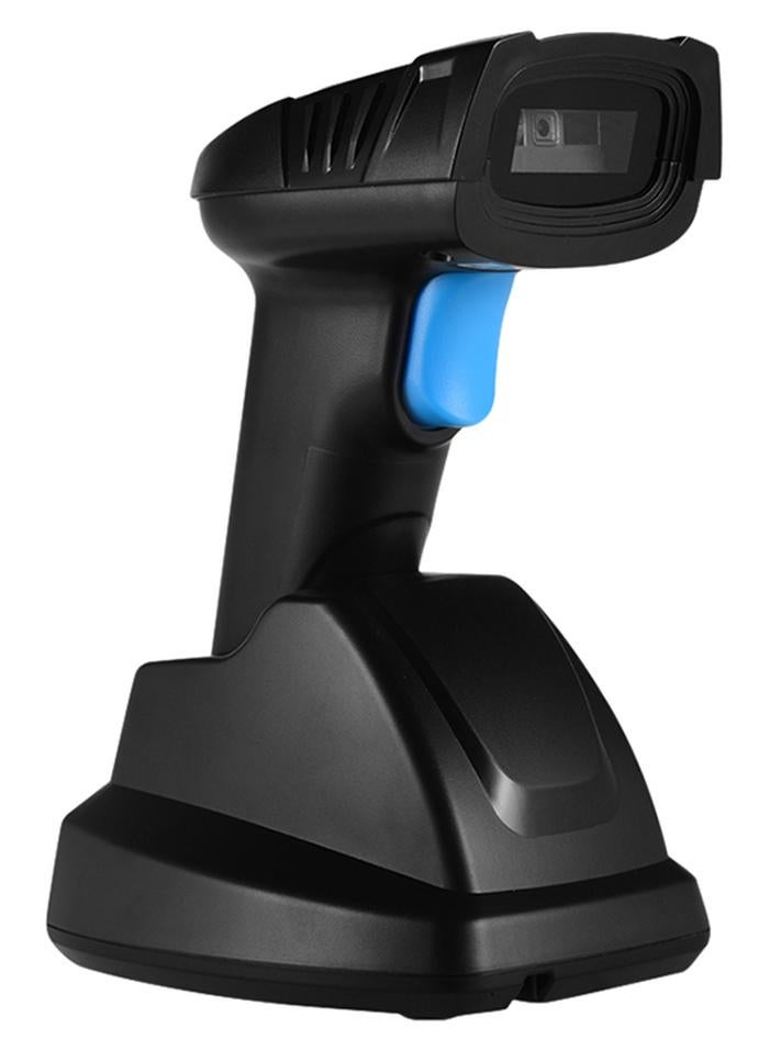 Handheld 1D 2D QR Wireless Barcode Scanner Black/Blue - Image 1