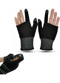 E Sports Gaming Gloves Gaming Finger Sleeves Anti Sweat Breathable Thumb Sleeves For Highly Sensitive Nano Silver Fiber Material Plus Nylon For Pubg Mobile Phone Games Accessories Black