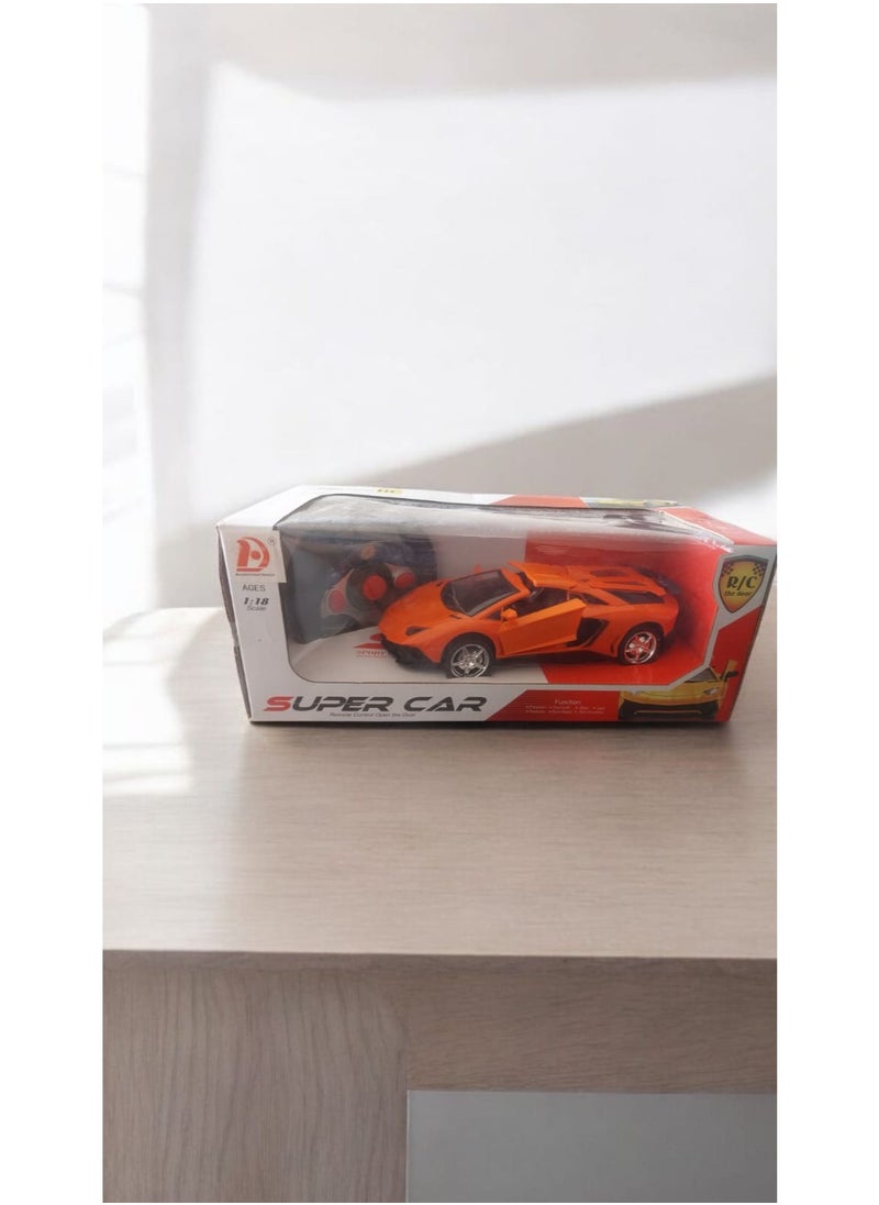 SUPER CAR Style Orange RC Car with Steering Wheel Remote, Headlights & Remote-Controlled Doors – Realistic Racing Toy for Kids with Full 4-Way Drive  - Image 5