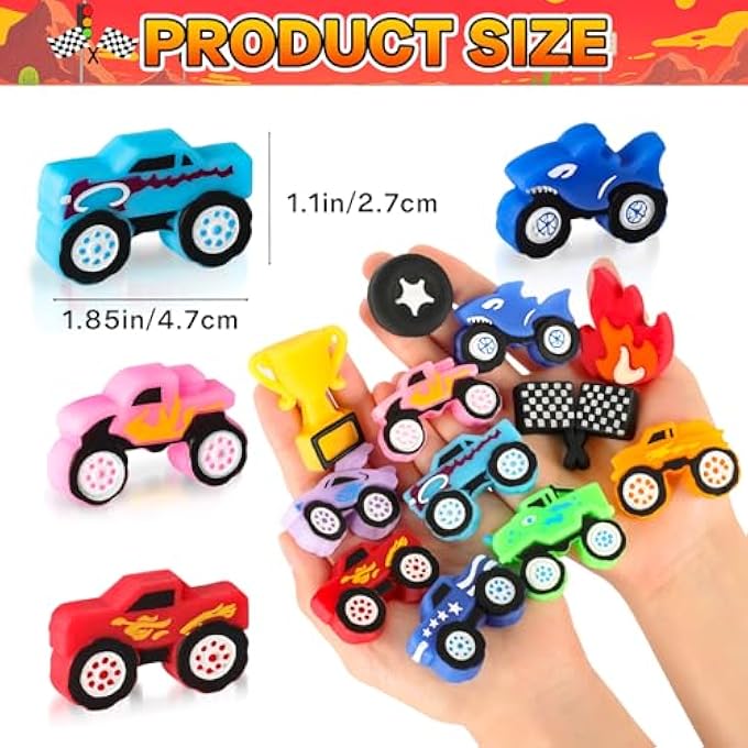 Erweicet 36 PCS Monster Truck Party Favor Monster Truck Squishy Toys for Kids Boys Truck Birthday Party Birthday Game Prizes Easter Egg Fillers Chool Classroom Rewards Exchange Gifts - Image 4