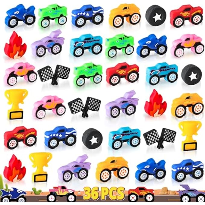 Erweicet 36 PCS Monster Truck Party Favor Monster Truck Squishy Toys for Kids Boys Truck Birthday Party Birthday Game Prizes Easter Egg Fillers Chool Classroom Rewards Exchange Gifts - Image 2
