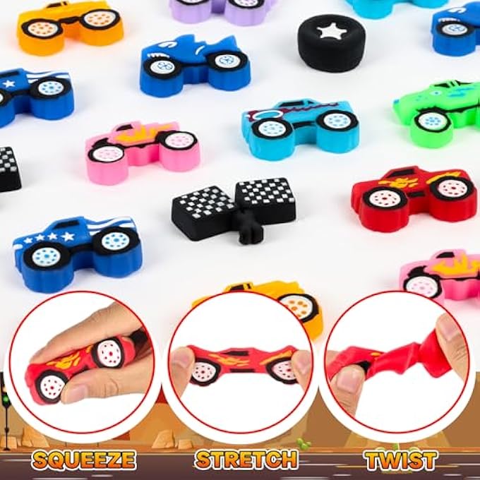 Erweicet 36 PCS Monster Truck Party Favor Monster Truck Squishy Toys for Kids Boys Truck Birthday Party Birthday Game Prizes Easter Egg Fillers Chool Classroom Rewards Exchange Gifts - Image 5