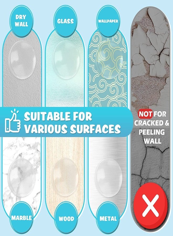 SAMTA ENTERPRISE واقيات مقابض أبواب سامتا الجدارية، 6 قطع، واقيات مصدات الأبواب الجدارية، وسادات لاصقة شفافة لمقابض الأبواب، واقيات جدارية مطاطية ناعمة قابلة لإعادة الاستخدام لمنع تلف الخزائن والمقابض والأسرة - Image 4