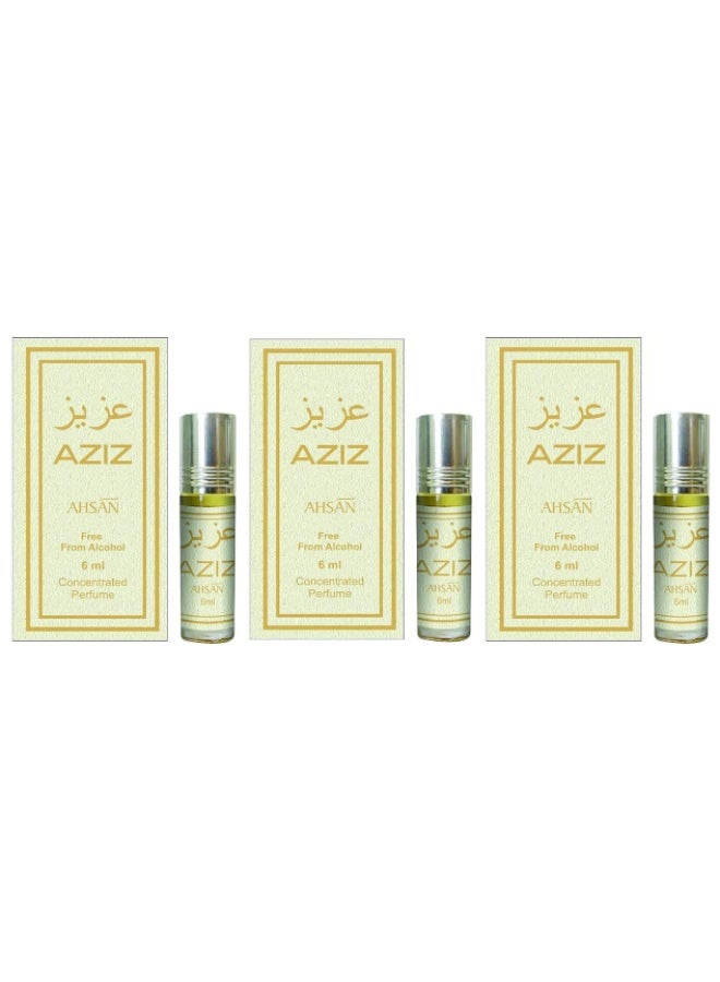 Aziz Concentrated Perfume 6ml 3 pcs