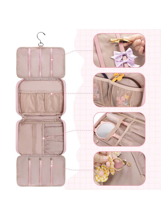 Fasrom Hair Accessories Organizer for Girls, Hanging Hair Bow Storage Bag for Kids Hair Clips, Headband, Hair Ties and Scrunchies Holder, Pink (Empty Bag) - Image 2