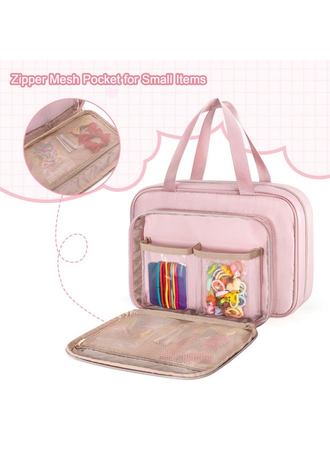 Fasrom Hair Accessories Organizer for Girls, Hanging Hair Bow Storage Bag for Kids Hair Clips, Headband, Hair Ties and Scrunchies Holder, Pink (Empty Bag) - Image 4
