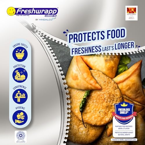 Hindalco Aluminium Foil Paper/foil paper for Kitchen/Eco-Friendly Freshwrapp Aluminium Foil Food wrap/Bacteria Resistant/Disposable/Food Parcel Length 9 m,Width 30 cm - Combo Pack of 4 - Image 5