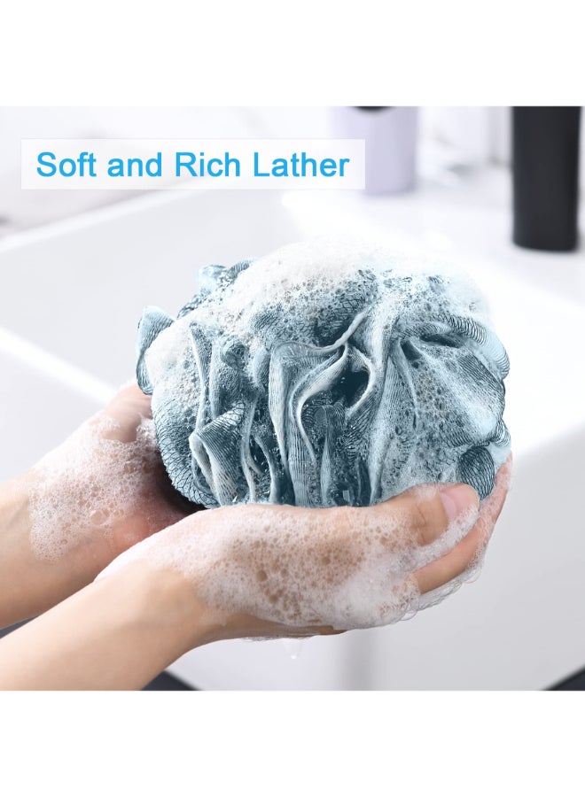 AmazerBath Bath Shower Loofah Sponge 60gPCS Bath Sponges for Men Exfoliating Set of 4 Indigo - Image 4