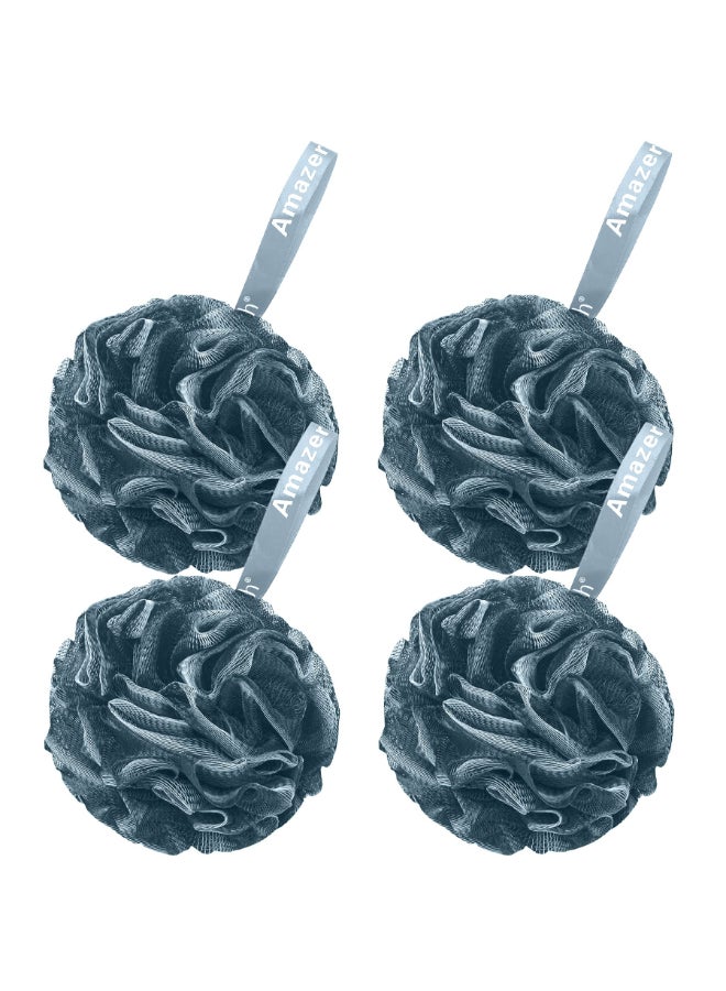 AmazerBath Bath Shower Loofah Sponge 60gPCS Bath Sponges for Men Exfoliating Set of 4 Indigo - Image 2