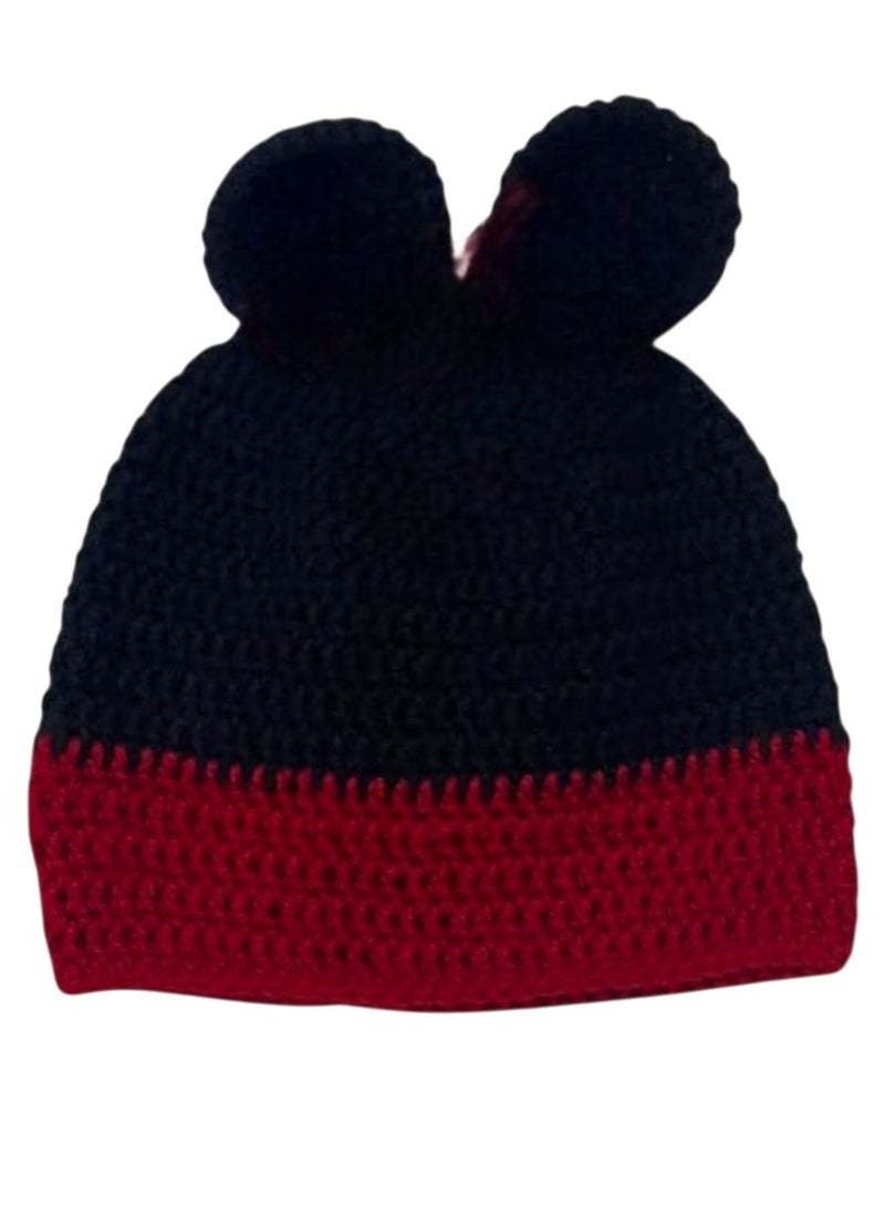 Winter Wool Hat For Baby Girls Aged 1 to 3 Months, One Size Fits All