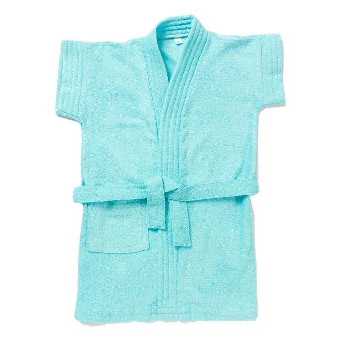 SANDDUNE BABY BOYS TERRY COTTON HALF SLEEVES KNEE LENGTH POCKET WITH WAIST BELT BATHROBE FOR AGE GROUP BETWEEN 1 TO 2 YEARS SKY BLUE