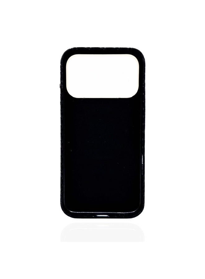 MOCOM Apple iPhone 17 Pro Max Sleek] Leatherette MagSafe Case for iPhone 17 Pro Max - Ultimate Protection & Modern Style with Wireless Charging Compatibility - Slim Profile, Anti-Scratch, Classic Black Pattern - Image 2