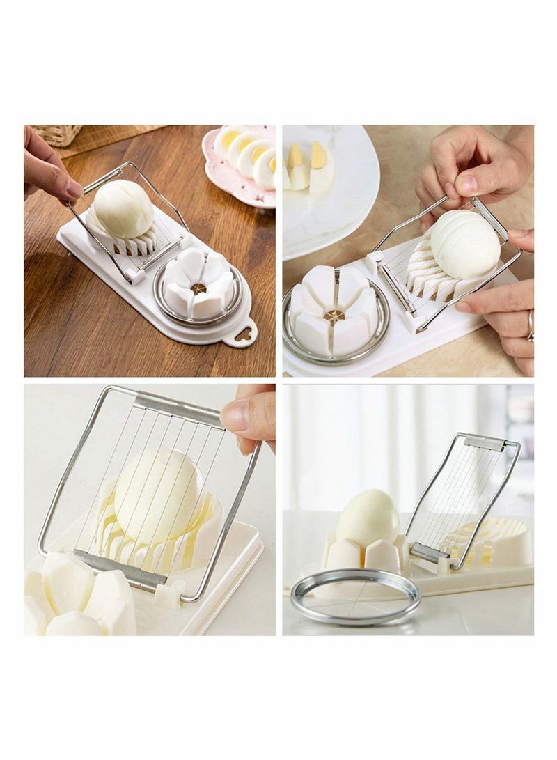 قطاعة بيض، قطاعة بيض للبيض المسلوق، قطاعة بيض بسلك فولاذي مقاوم للصدأ، مع 2 أنماط تقطيع، قاطع بيض من الألمنيوم الثقيل آمن في غسالة الصحون للبيض والفراولة والفواكه اللينة - Image 2