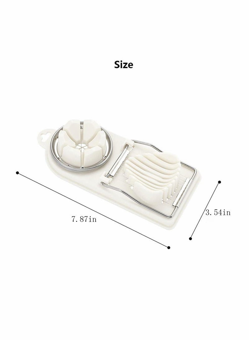 قطاعة بيض، قطاعة بيض للبيض المسلوق، قطاعة بيض بسلك فولاذي مقاوم للصدأ، مع 2 أنماط تقطيع، قاطع بيض من الألمنيوم الثقيل آمن في غسالة الصحون للبيض والفراولة والفواكه اللينة - Image 3
