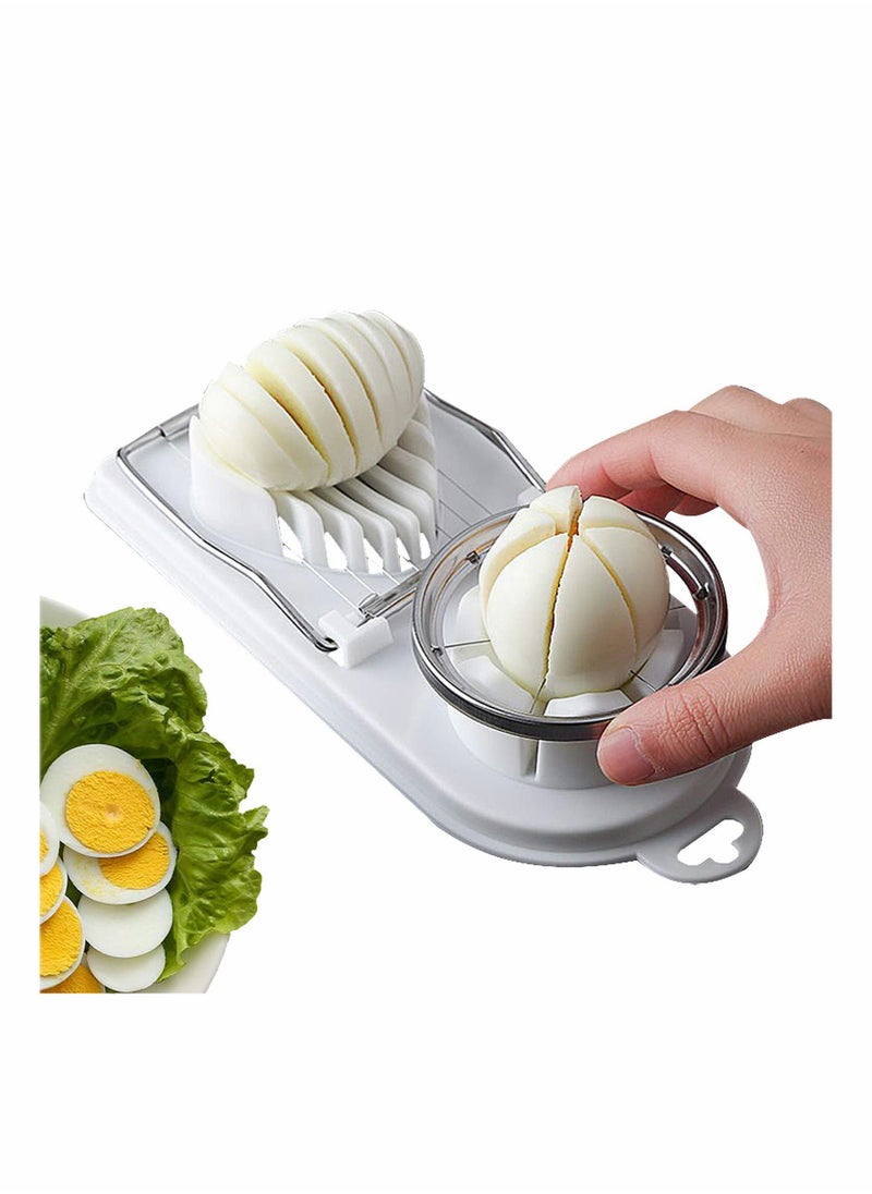 Generic Egg Slicer, Egg Slicer for Hard Boiled Eggs, Stainless Steel Wire Egg Slicer,with 2 Slicing Styles, Heavy Duty Aluminium Egg Cutter Dishwasher Safe for Egg Strawberry Soft Fruit  - Image 1